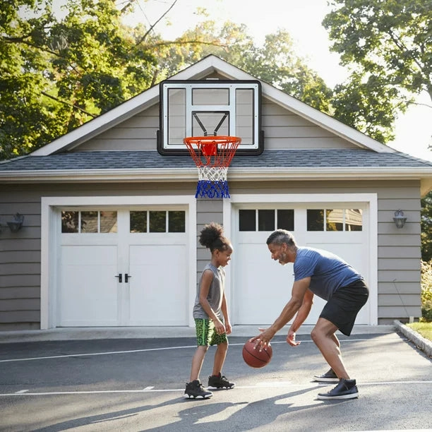 Wall Mount Basketball Hoop, Hoop with 48'' x 33'' Shatter Proof Backboard, Durable Rim and All-Weather Net for Indoor and Outdoor Use
