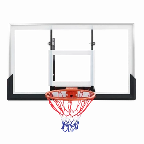 Wall Mount Basketball Hoop, Hoop with 48'' x 33'' Shatter Proof Backboard, Durable Rim and All-Weather Net for Indoor and Outdoor Use