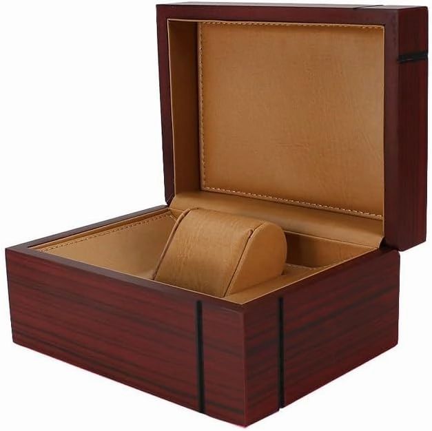 Watch Box Matte Lacquer Watch Box Red Wood Grain Watch Box Jewelry Storage Box