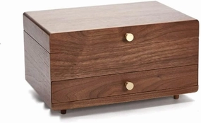 Watch Box Watch Case Watch Display Drawer-type Solid Wood Storage Box, Earrings Necklaces Watch Storage Boxes Watch Organizer For Men(Double-layer jewelry box)
