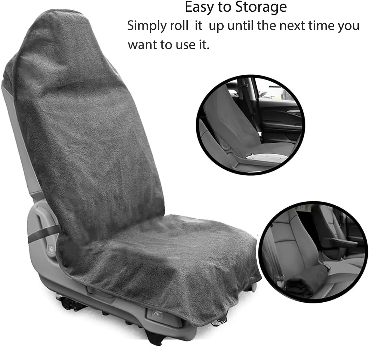 Waterproof Sweating Car Seat Cover for Post Gym Workout, Running, Swimming, Beach and Hiking, Universal Fit Non-Slip Bucket Seat Protector for Cars SUV Trucks, Machine Washable (Grey)