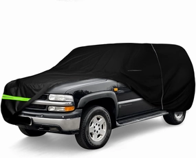 Waterproof Car Cover Replace for 1992-2006 Chevy Tahoe/GMC Yukon/Cadillac Escalade, 6 Layers All Weather Car Cover with Zipper Door & Windproof Bands for Snow Rain Dust Protection