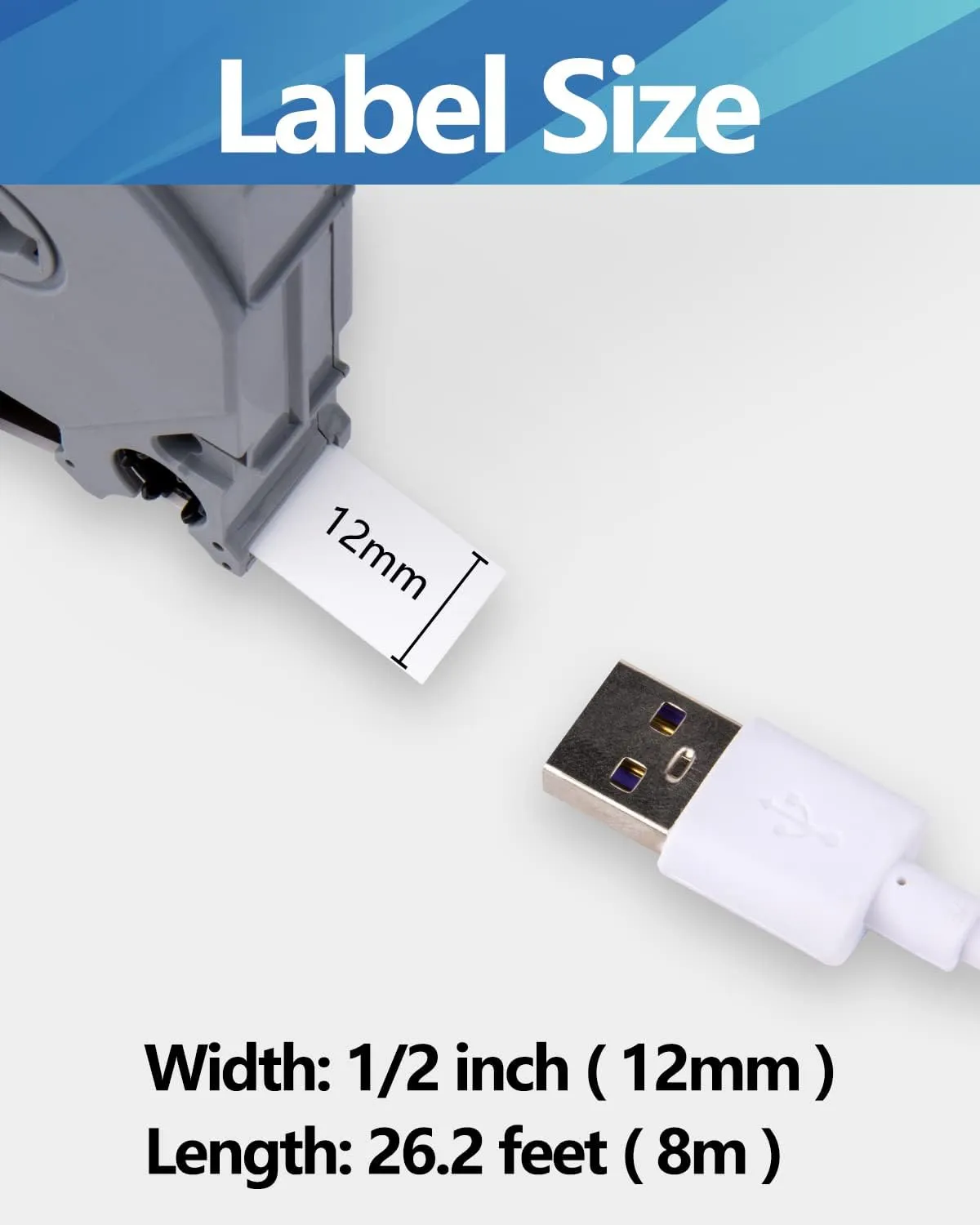 Weemay 1/2" Label Maker Refills Compatible for Brother Tze Tz Tape 12mm 0.47 Laminated White, for Ptouch Label Maker Machine Cube PTD210 PTP701BT PTD220 PTH110 PTH110BP PTH111 PTP750W PTD600, 6 Pack