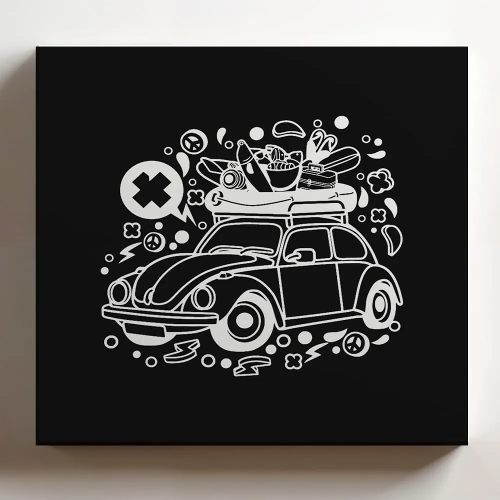 (White, 12x12x1.25 In) Gallery Wrapped Canvas Wall Art Print of Fishing Tour - 100% Cotton, Ready to Hang, High-Definition Giclée Printing, Fade-Resistant, Modern Home & Office | BICUNCAg341414WH