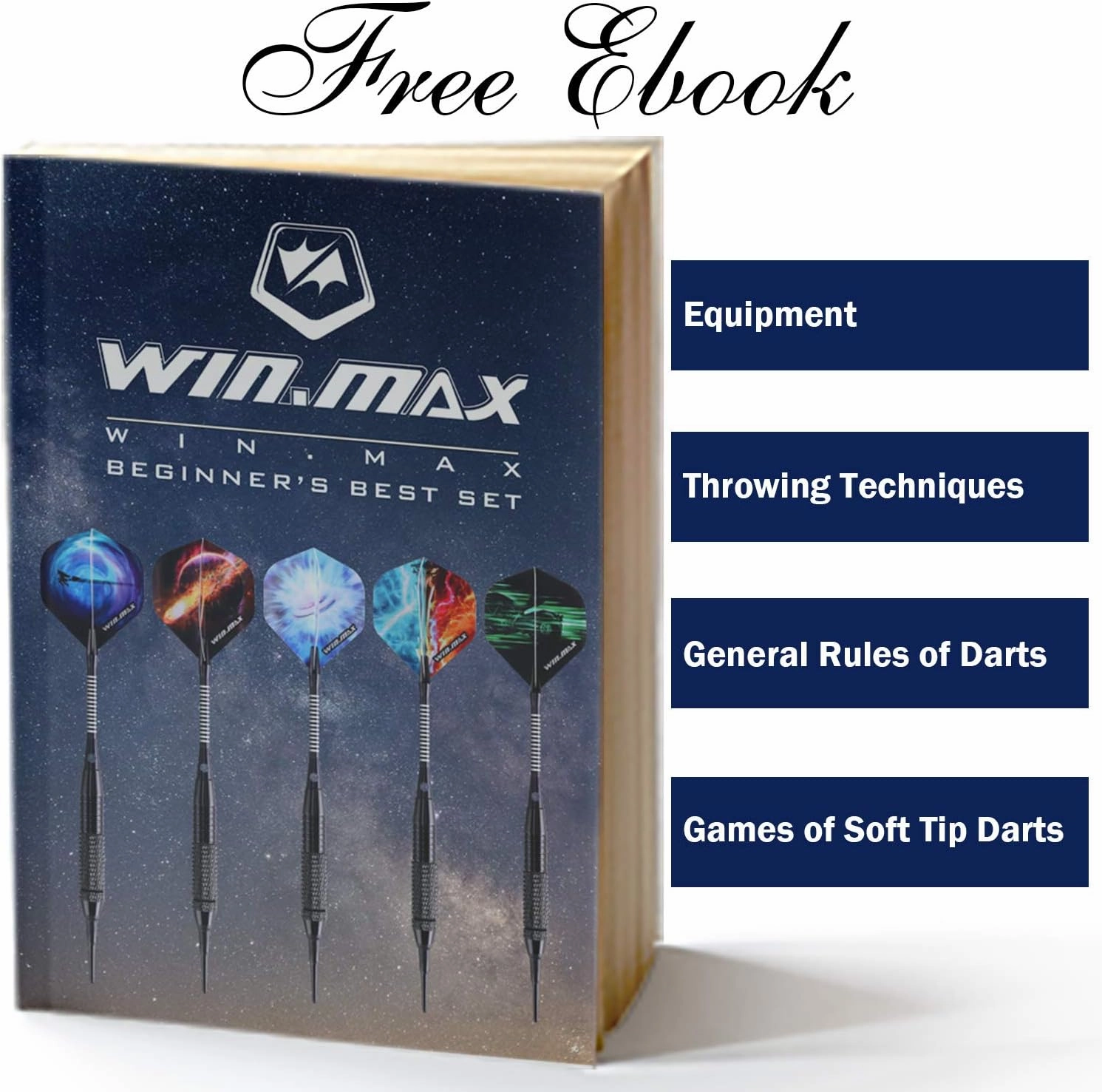 WIN.MAX Darts Plastic Tip - Soft Tip Darts Set - 12 Pcs 18 Gram with 100 Extra Dart Tips 12 Flights Flight Protectors and Wrench for Electronic Dart Board