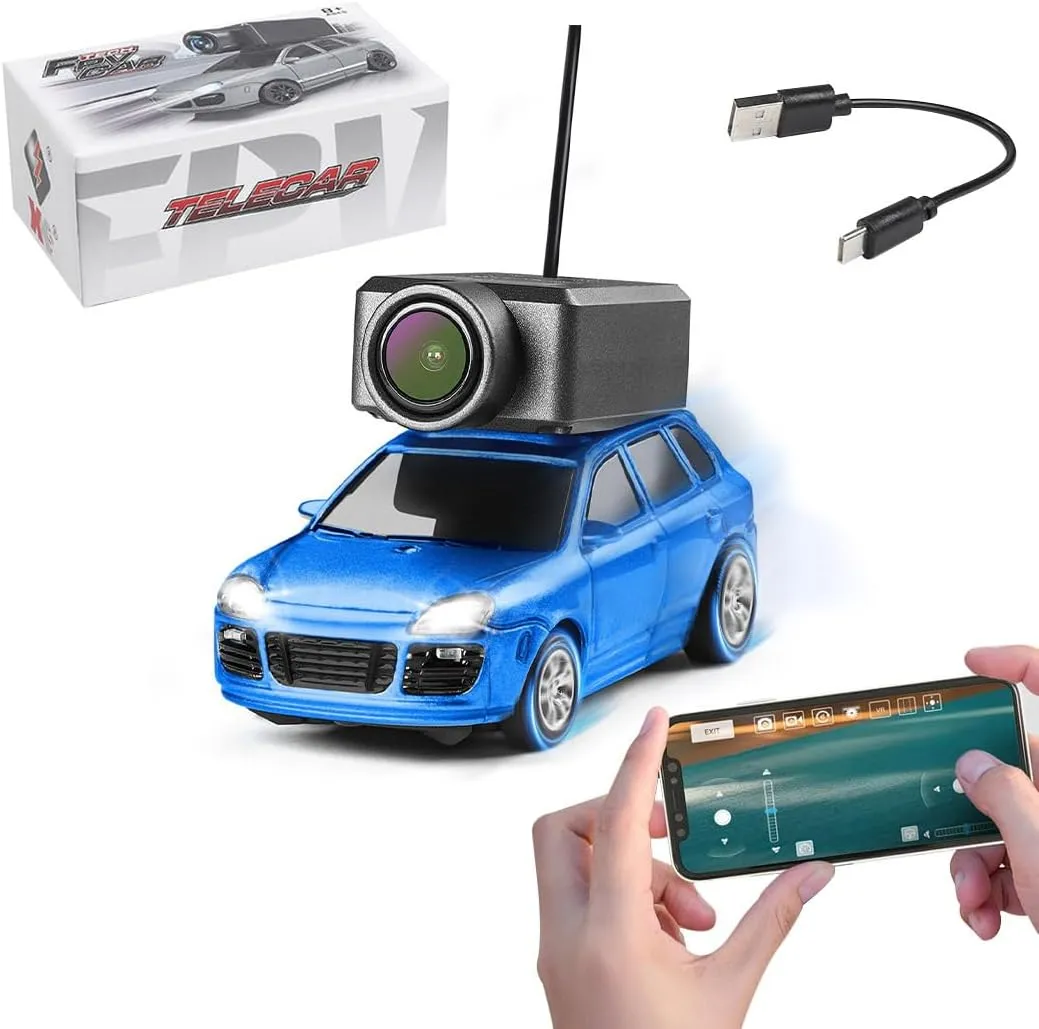 WL 1/64 FPV RC Mini Car with 3-Speed Modes, APP-Controlled Fully Proportional Mini Climbing Vehicle Model (RTR Version)