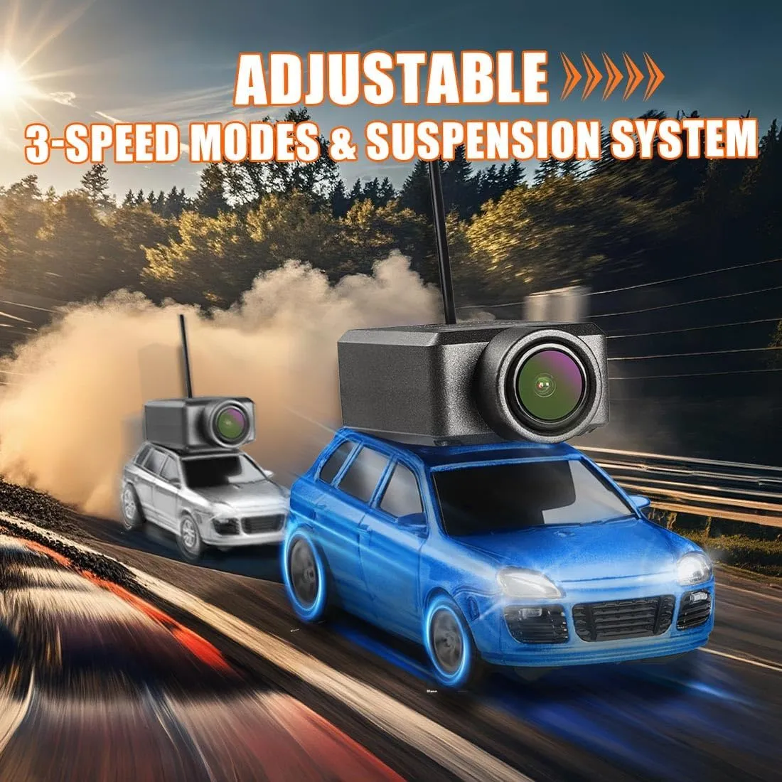 WL 1/64 FPV RC Mini Car with 3-Speed Modes, APP-Controlled Fully Proportional Mini Climbing Vehicle Model (RTR Version)