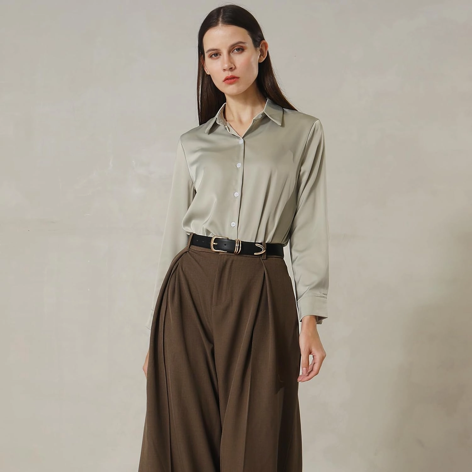 Women's Leather Belts with Gold Buckle Fashion Leather Waist Belt Elegant Ladies Belts for Jeans Dress & Casual Wear
