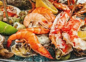 Wooden Puzzle Close up Various Shellfish Dishes Lemons and Limes Hard Challenging Exercise Intellegent Wall Decor Suitable for Teenager or Adult 1000 PCS