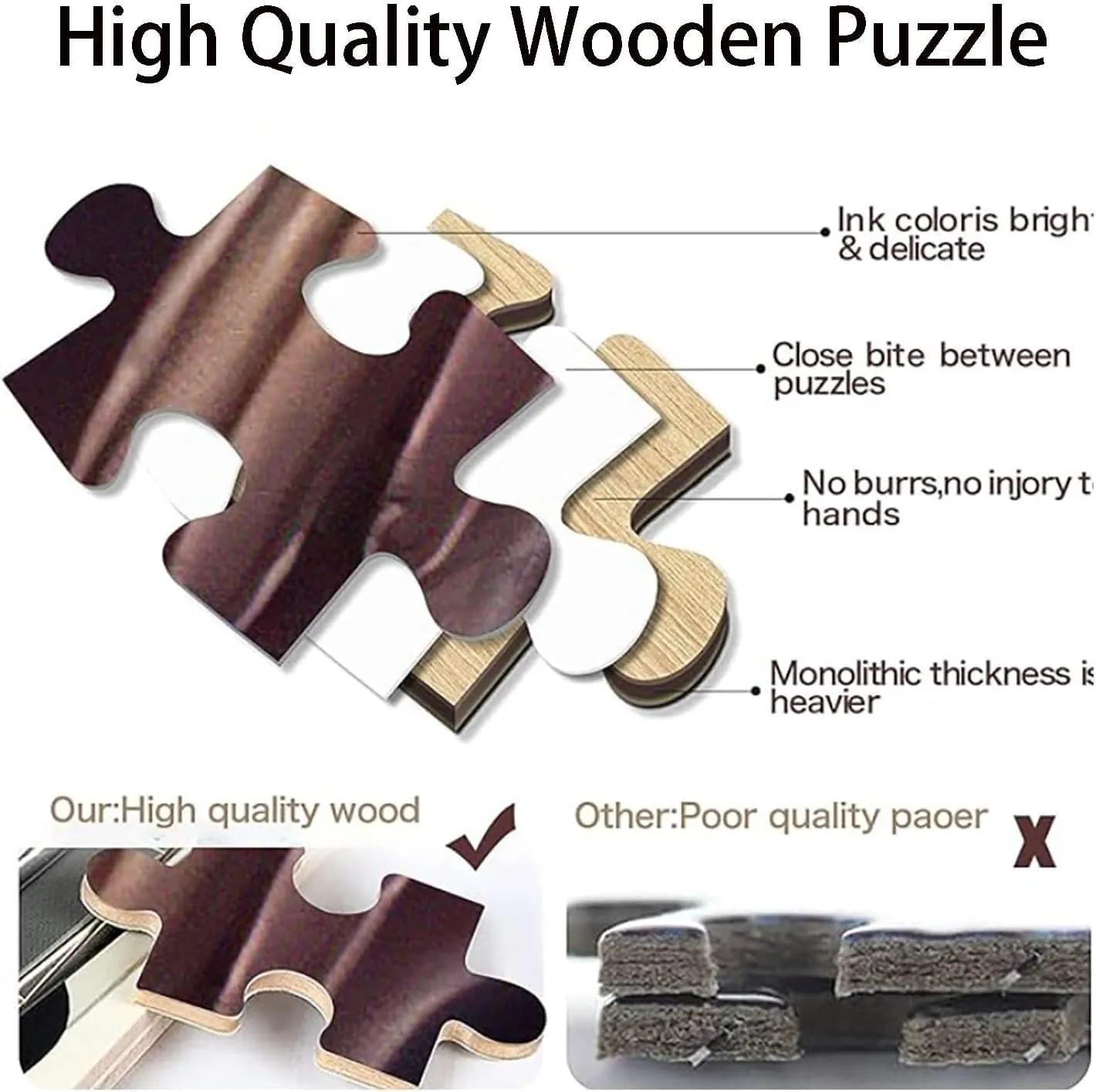 Wooden Puzzle Enchanted Deer in Flight Hard Challenging Exercise Intellegent Wall Decor Suitable for Teenager or Adult 1000 PCS