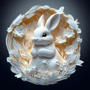 Wooden Puzzles for Adults, Bunny Puzzle, 3D Visual Effect Paper Rabbit Puzzle, Wood Puzzles Adult, Unique Animal Shape, Birthday Gifts for Friends, Home Decor (S-8.5 * 8.3in-100 pcs)
