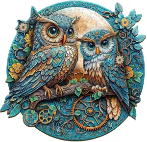 Wooden Puzzles for Adults - Embossed Owl Puzzle, Unique Shape Wooden Jigsaw Puzzle for Adults, Wood Puzzles Adult, Good Gift Idea for Family, Wall Art Home Decor (M-11.4 * 10.9in -190 Pieces)