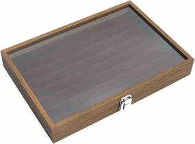 Wooden Jewelry Organizer Box with Clear Glass Lid Jewelry Holder Organizer Velvet Jewelry Storage Case for Women Earrings Rings Necklaces Bracelet Watch,D(A)