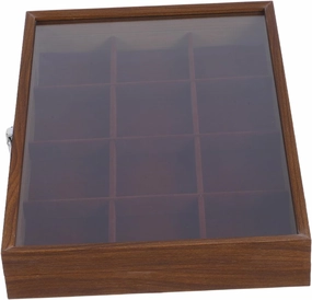 Wooden Jewelry Storage Organizer Box with Multi Grid Design Transparent Lid and Soft Velvet Interior for Securely Displaying Bangles Rings and Earrings Elegant Walnut Finish