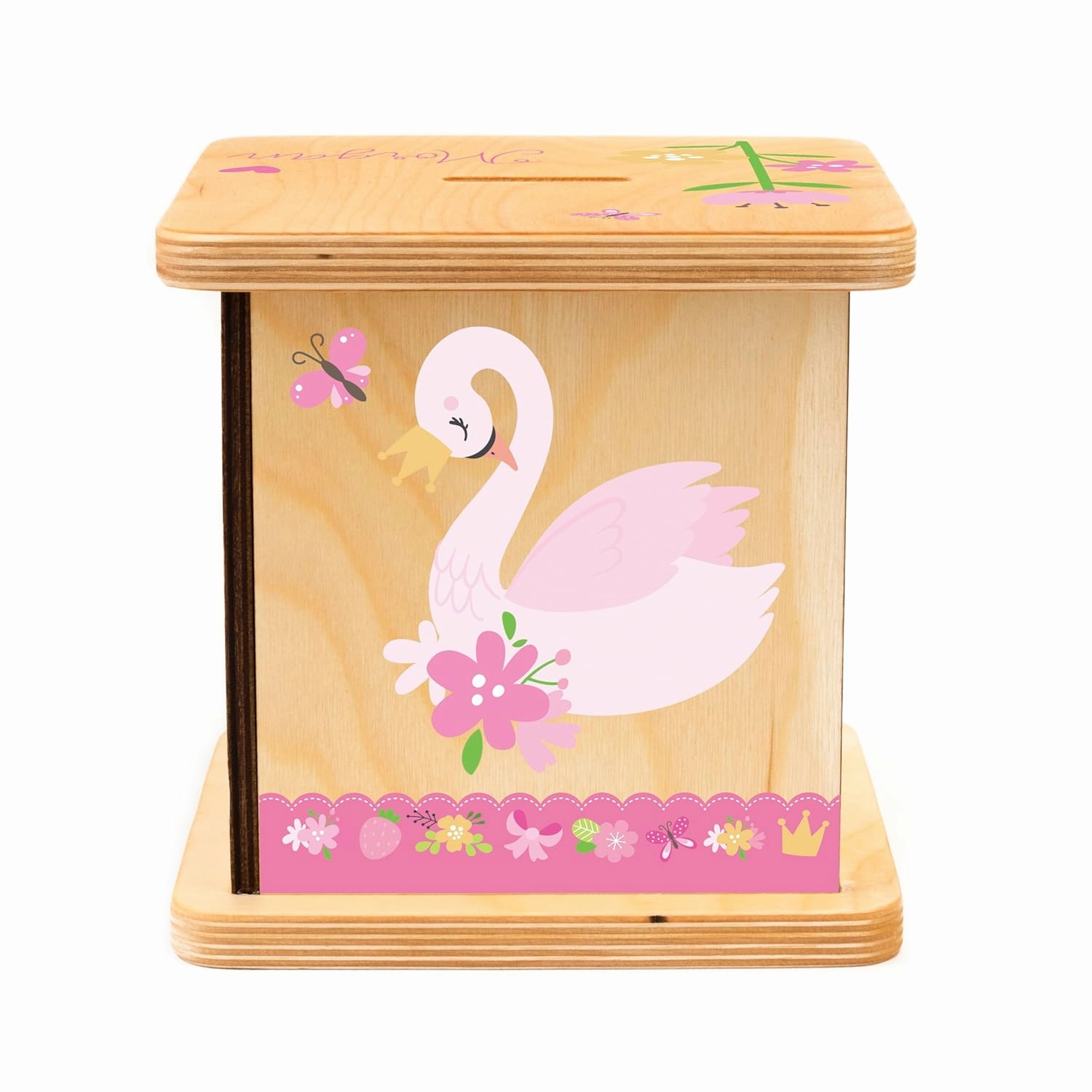 Wooden Piggy Bank for Kids and Adults, Personalized Gift Handmade in USA by BloomOwl, Custom Piggy Bank, Personalized Banks for Kids, Gifts for Baby Boys and Girls (Dance)