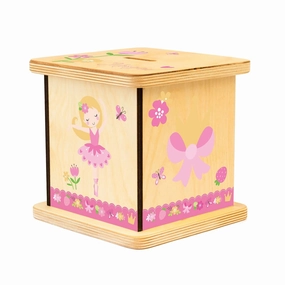 Wooden Piggy Bank for Kids and Adults, Personalized Gift Handmade in USA by BloomOwl, Custom Piggy Bank, Personalized Banks for Kids, Gifts for Baby Boys and Girls (Dance)