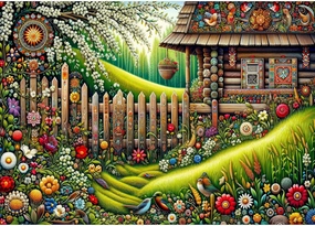 Wooden Puzzle Enchanted Beanstalk Cottage Hard Challenging Exercise Intellegent Wall Decor Suitable for Teenager or Adult 500 PCS