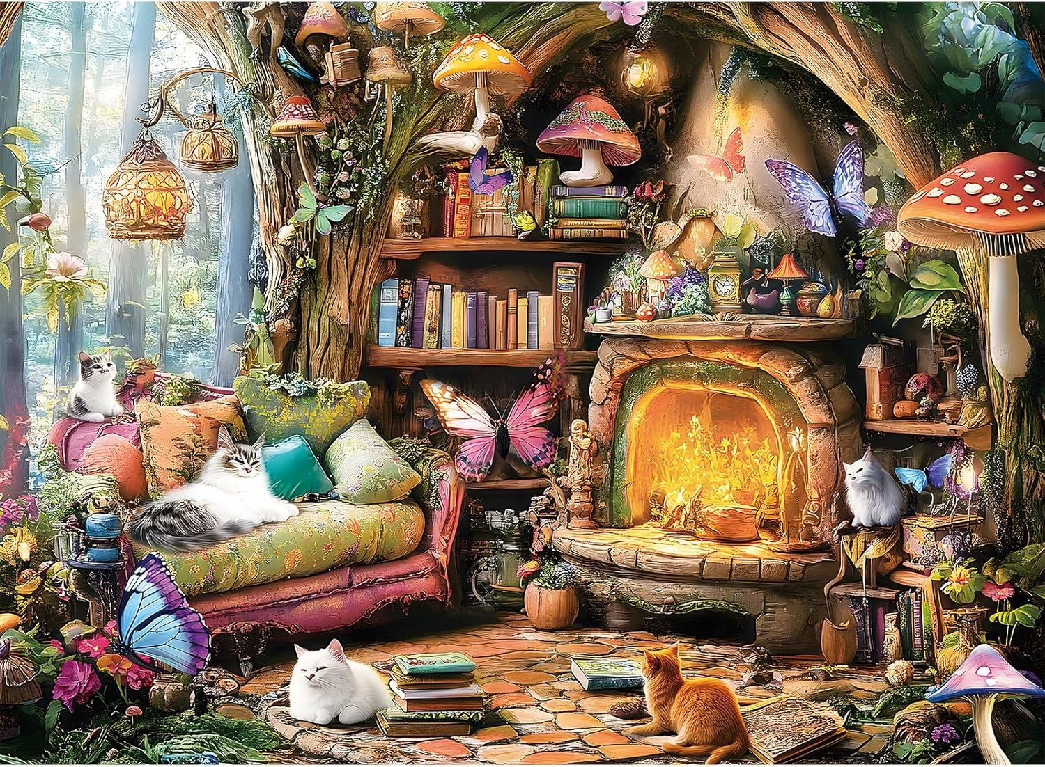 Wooden Puzzle Enchanted Forest Study Hard Challenging Exercise Intellegent Wall Decor Suitable for Teenager or Adult 1000 PCS