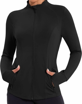 Workout Jackets for Women Lightweight Running Jackets Full Zip Yoga Athletic Clothes Slim Fit with Pockets