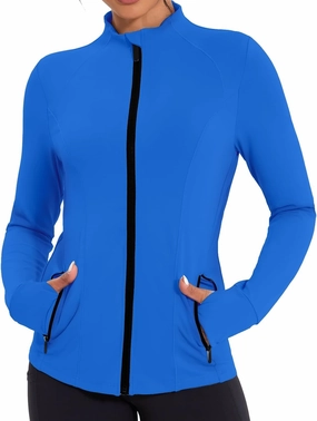 Workout Jackets for Women Lightweight Running Jackets Full Zip Yoga Athletic Clothes Slim Fit with Pockets