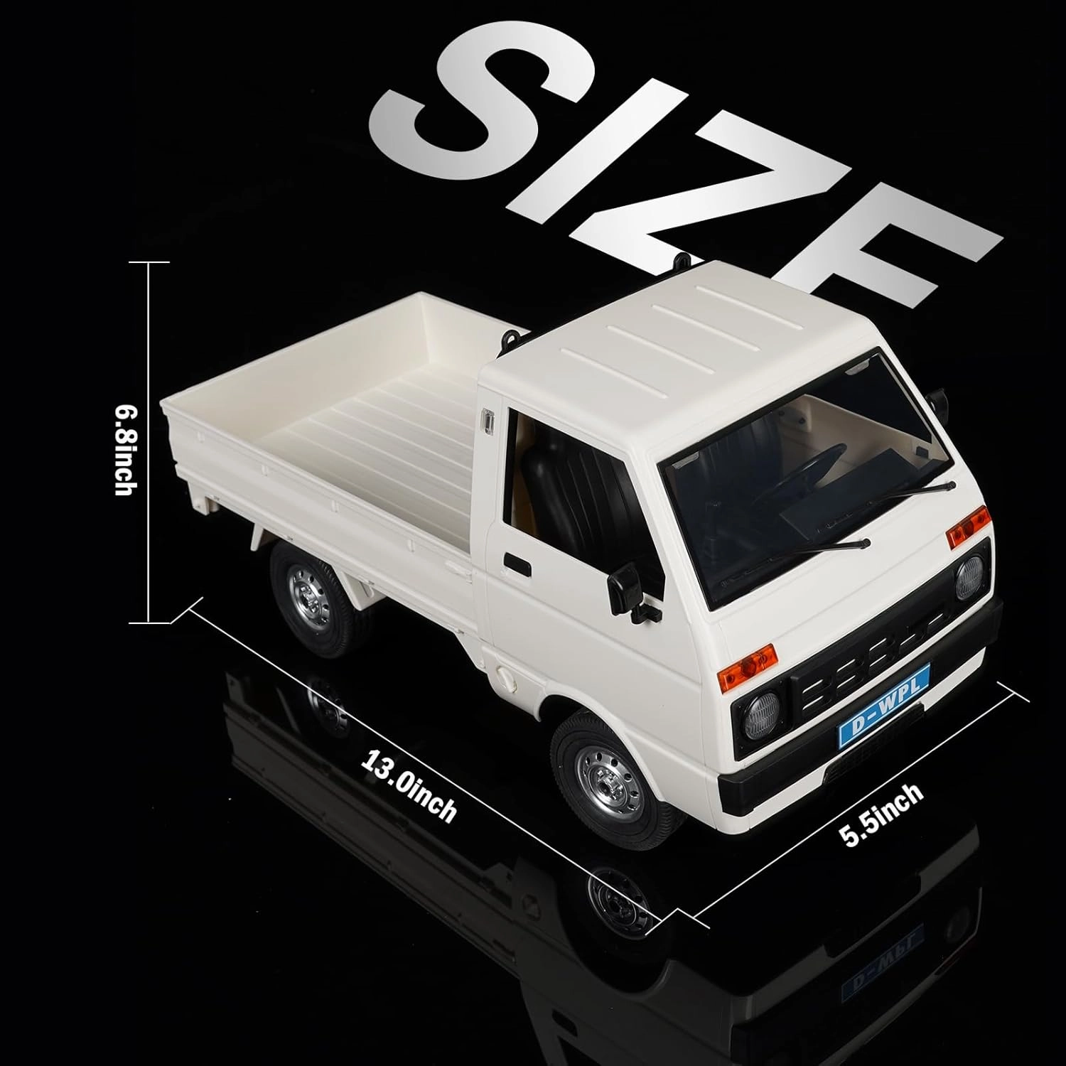 WPL D22 RC Kei Truck, 1/10 RWD Off-Road Drift Car, 2.4GHz Remote Control 2WD Carry Pickup Cars with 260 Motor, Proportional Throttle & Steering Dual Rate, RTR Hobby Grade RC Truck for Adults