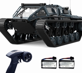 XINGRUI 1:12 Scale Remote Control Car Military Crawler Off-Road RC Tank with 4WD, Adjustable Speed/Steering, 2 Batteries & Openable Doors – All-Terrain RC Truck for Kids Adults, Birthday Gifts