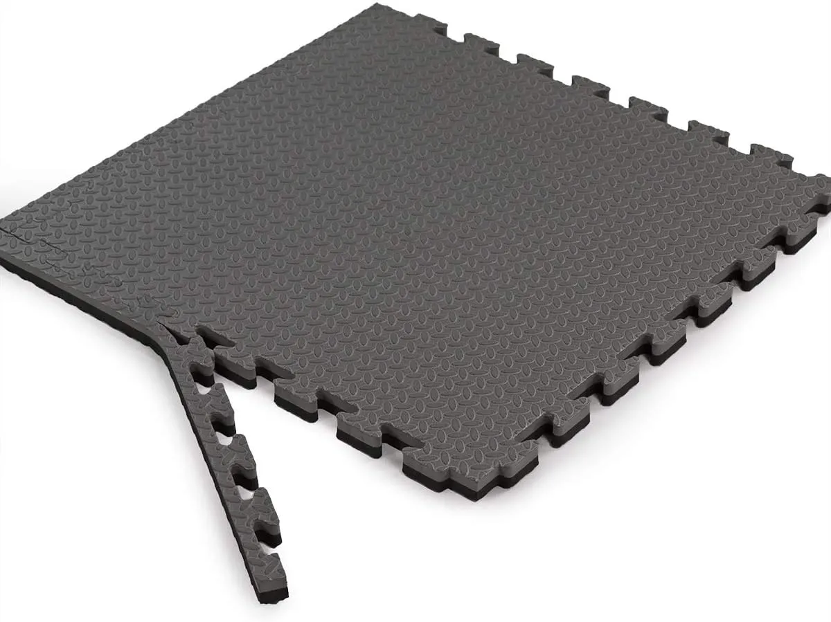Xspec 1" Extra Thick Interlocking Home Gym Foam Floor Mat Reversible Tiles (24" x 24") | 12 Pieces, 48 Square feet | Protective Flooring for Work Out Exercise