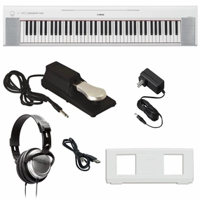 Yamaha Piaggero NP-35 76-Key Portable Keyboard - White BONUS PAK