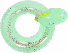 Yardwe Adorable Inflatable Dinosaur Ring Floating Beach Swimming Ring Thicken Pool Tube Toy PVC Easy Inflate/Deflate