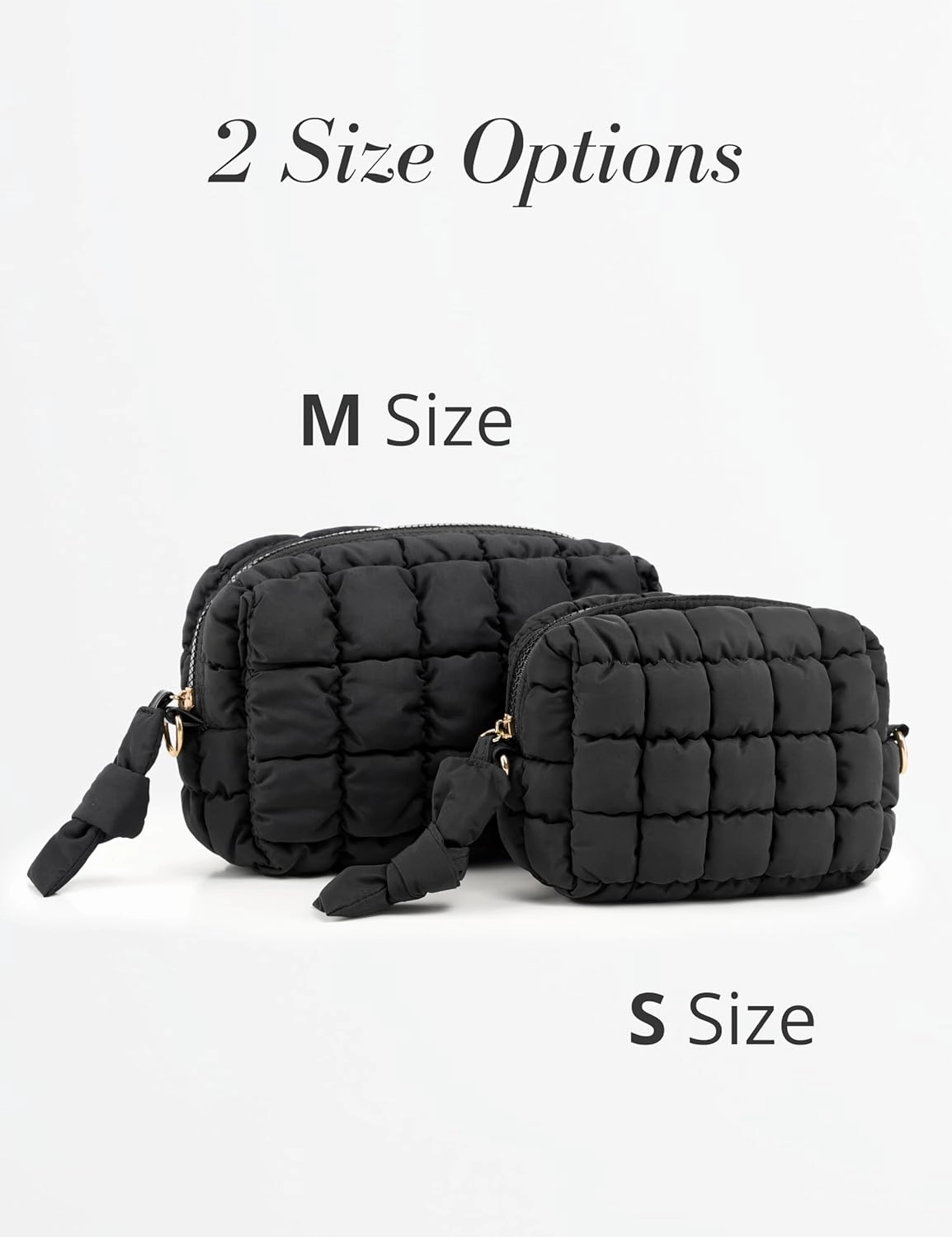 Yarnic Quilted Makeup Bag Cosmetic Bag, Travel Toiletry Bag for Women, Cute Makeup Bag Organizer Puffer Makeup Pouch (M, Sage Green)