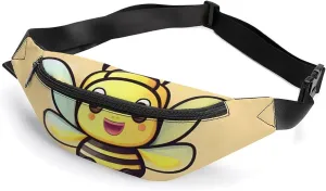 Yellow Bee Belt Bag with Adjustable Strap, Lightweight Travel Crossbody Bags, Hands-Free Mini Fanny Packs in Running Gym