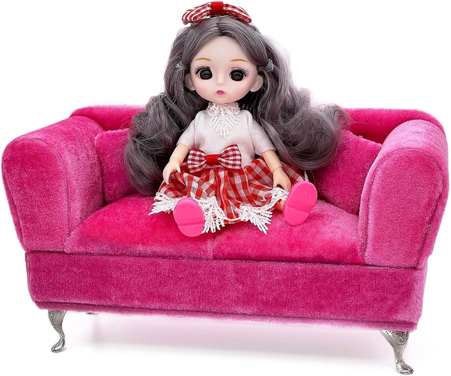 Yikko 1/6 Sofa Cushions for Dollhouse Living Room or Bedroom Decor, 12inch Dolls Accessories, Furniture for Blythe-Doll, Gift for Girls and Women Jewelry Box(K-S86)