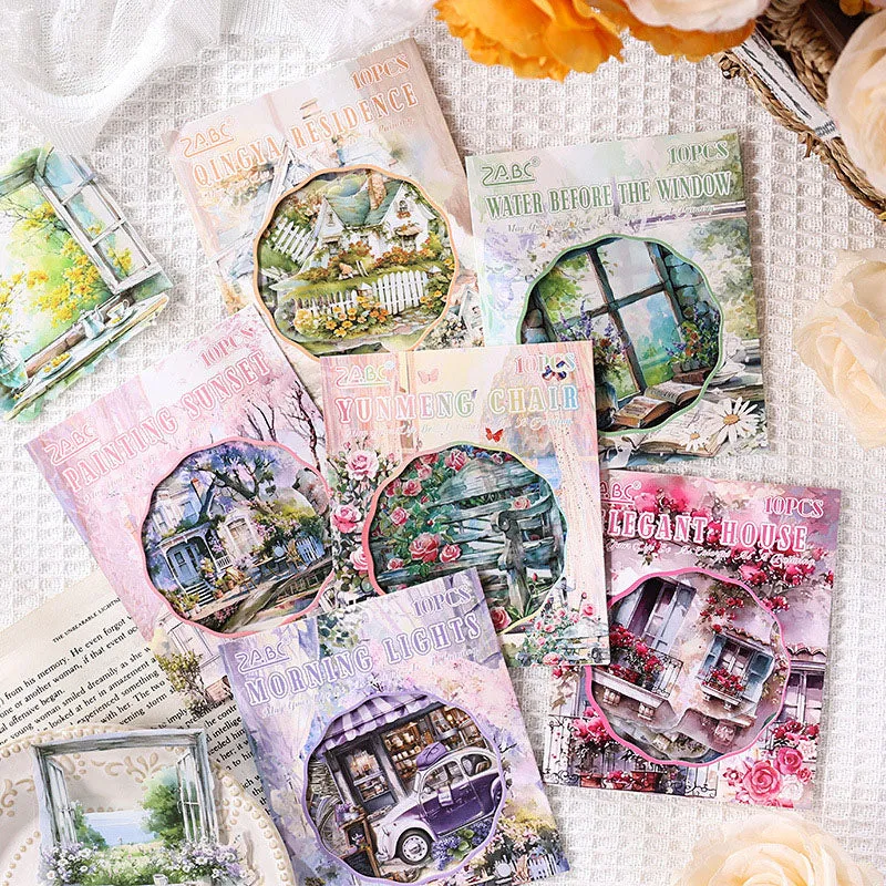YJQF605 - sticker pack Yaju Qingfeng series creative handbook retro pet handbook material stickers 10 pieces