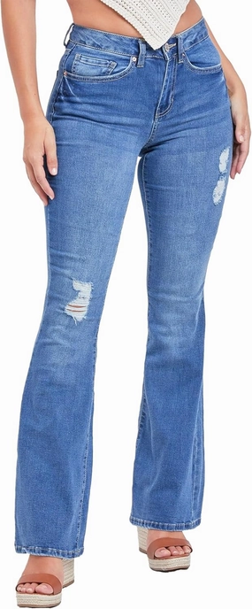 YMI Women's Tall Size Junior Classic High Rise Flare Jean-Long Inseam