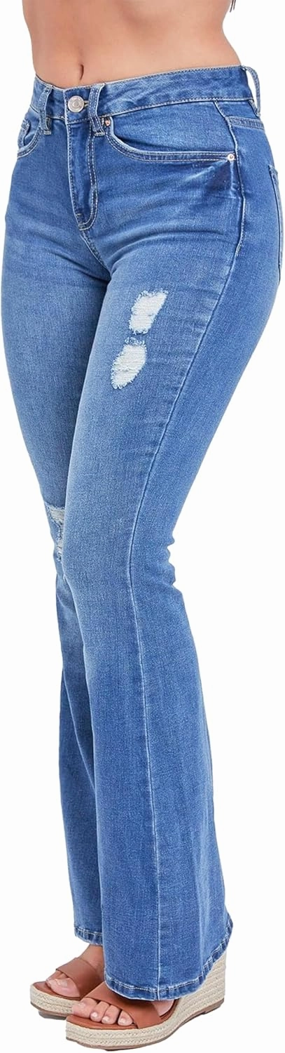 YMI Women's Tall Size Junior Classic High Rise Flare Jean-Long Inseam