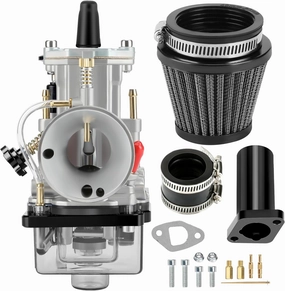 YOXUFA PWK 24 mm Carburetor Intake Pipe Assembly for Predator 212 224cc 196cc 200cc 6.5hp Engine Coleman CT200U BT200X Baja Warrior Trailmaster Mb200 GX200 Mini Bike Go Kart High Efficiency Parts