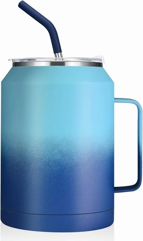 Zenbo 50 oz Mug Tumbler – Stainless Steel Vacuum Insulated Mug with Handle,Lid and Straw,Keeps Drinks Cold up to 36 Hours – Sweat-Proof Body, Dishwasher Safe