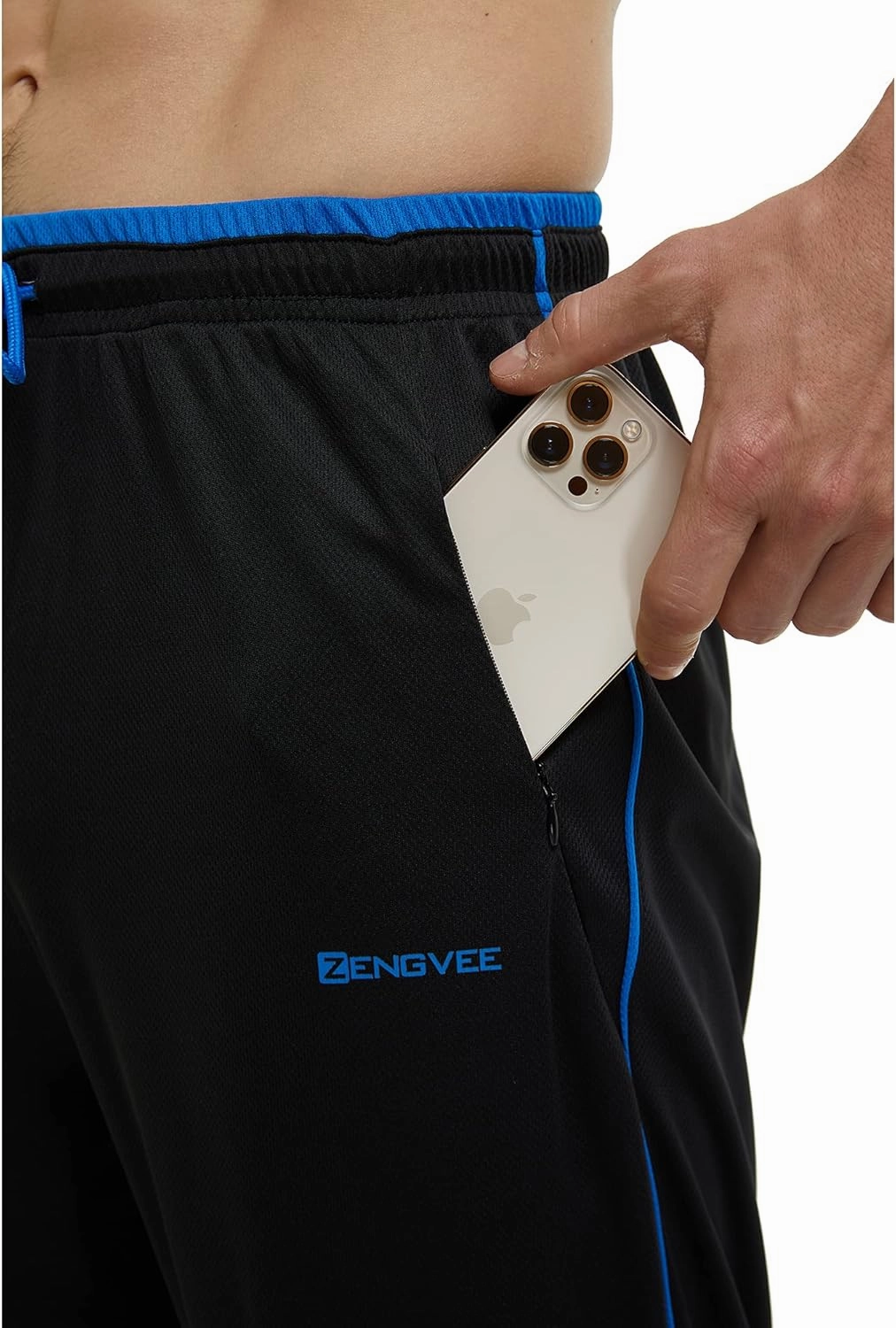 ZENGVEE Mens Polyester Sweatpants with Pockets