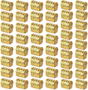 Zhanmai 50 Pieces Mini Pirate Treasure Chest Gold Plastic Chests Vintage Pirate Jewelry Storage Box for Play Birthday Halloween Christmas Party Favors