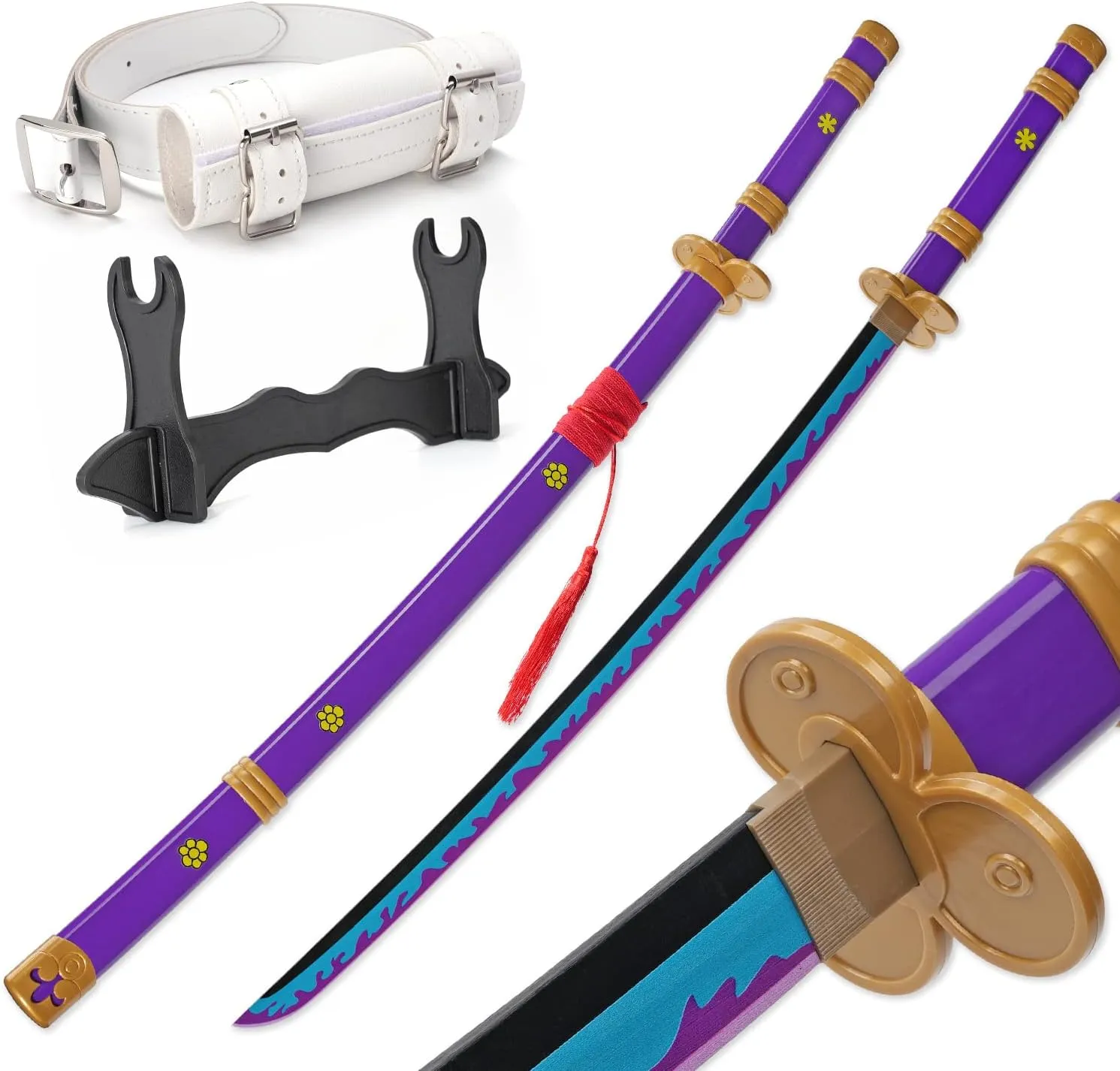 Zisu Roronoa Zoro Sword - Choose from Kitetsu, Yama Enma, and Trafalgar Law - Approx. 41 Inches Overall - Perfect for Cosplay Collectors